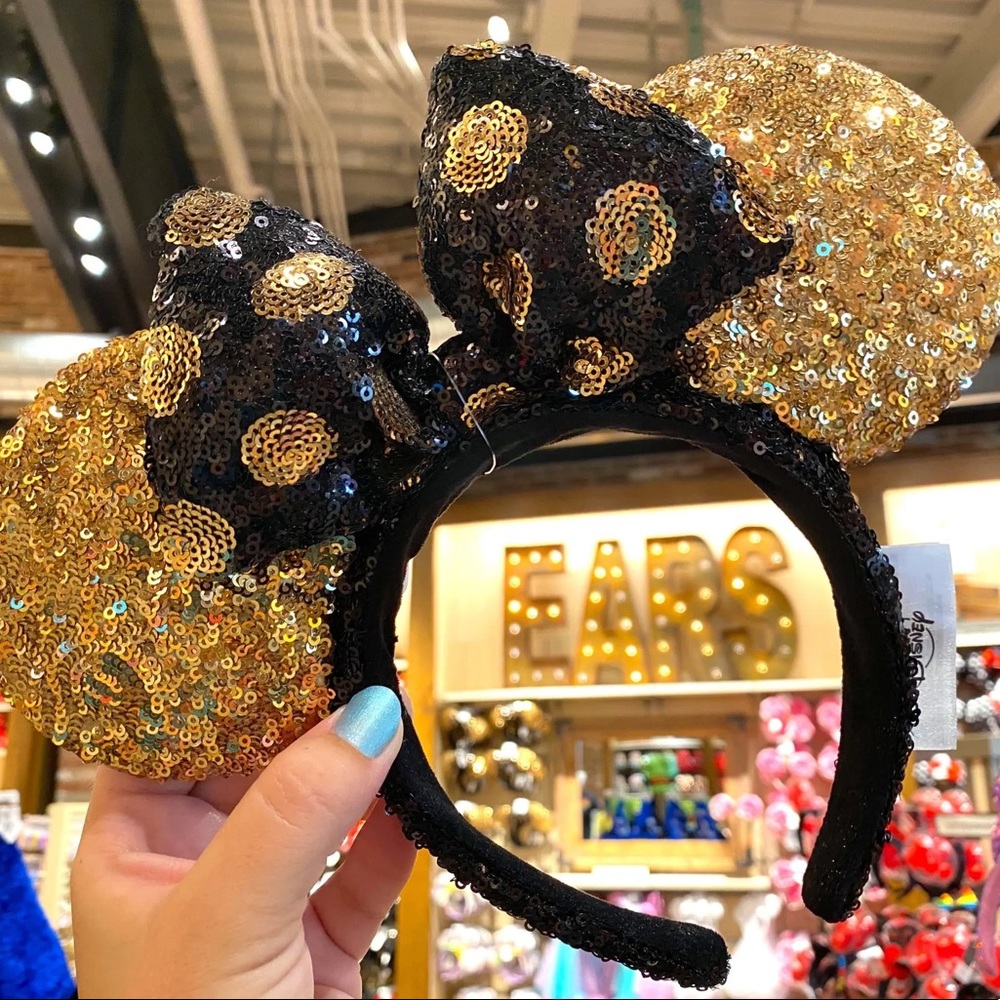 Minnie Mouse Sequined Ear Headband with Bow